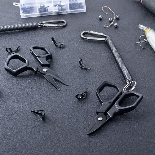 Fishing Scissors Braid Line Cutter with Coiled Lanyard for Freshwater/Saltwater(2 Pcs)