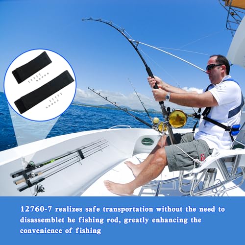 2 Pcs Fishing Rod Straps for Boat Deck Rod Holders One Long One Short, Fishing Pole Sleeve Wrap Rod Waterproof Fishing Accessories for Securing Boat and Anglers Outdoor Included 10 Screws 10 Gaskets