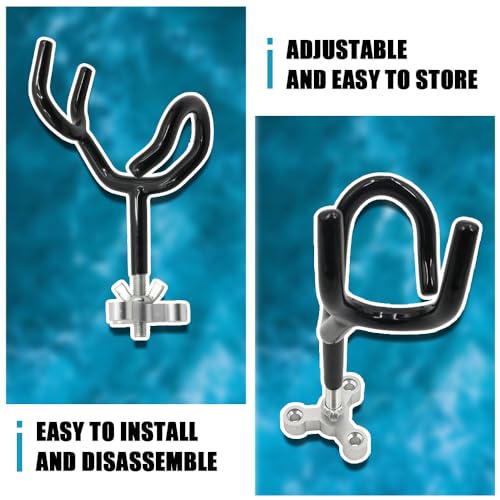 20 Degree Boat Fishing Rod Holder PVC Coated Steel Wire Pole Holders for Boats Anglers - color: Black