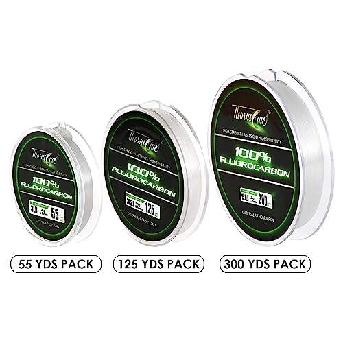 100% Pure Fluorocarbon Fishing Line - Premium Leader Material from Japan - High Strength, Abrasion-Resistant, Fast Sinking - Freshwater and Saltwater Fishing Leader - size: 47LB/0.62mm/55Yds