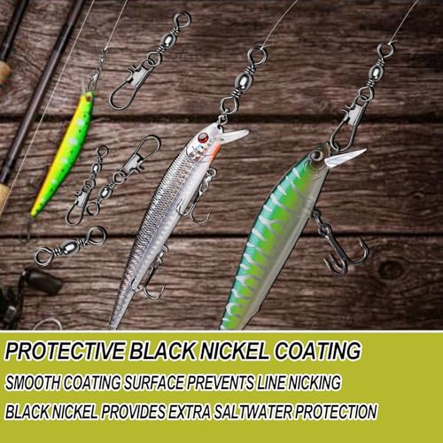 281pcs Fishing Snap Swivel Barrel Swivel, 123pcs Interlock Snaps Swivel, 158pcs Barrel Fishing Swivels , Fishing tackel for Saltwater Fishing Freshwater Fishing