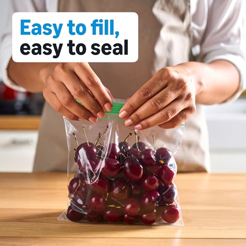 Amazon Basics Square Snack Bags with Double Zipper, Seals in Freshness, 5 1/8" x 4 11/16", 100 Count - size: Square (100 Count) (Pack of 1)