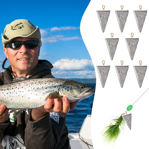 Zhanmai 27 Pieces Pyramid Fishing Weights Sinkers Triangle Rig Pyramid Sinkers for Ocean Saltwater Surf Bass Catfish Fishing Weights Casting Gear Tackle Essential - size: 3oz