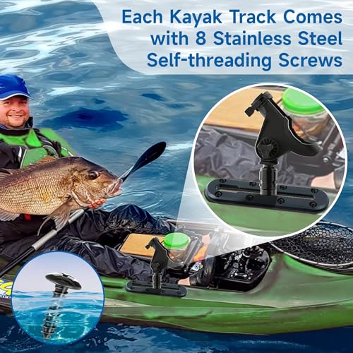 Hohean Kayak Track, Kayak Low Profile Track for Fishing Rod Holder, Kayak Track Accessories for Cup Holder, Kayak Accessories Mount Track, Kayak Rail Track for Paddle Holders - size: 7 Inch