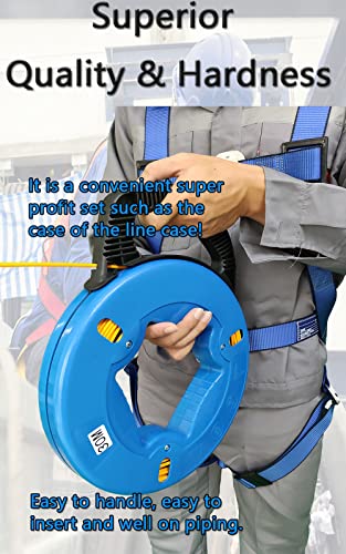Fish Tape Steel Wire Puller 4mm 100-Foot With a wire storage caseWire-through tool Twist-shaped wire for wiring, and incoming lines in the attic, etc Dual Range for Broad Application[4mm 100-Foot] - size: 100 ft