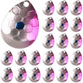 Colorado Blades Spinner Blades Lure Making Kit, 30pcs Colorful Metal Blades Easy Spin Spoons Inline Spinner Walleye Rig Making DIY Fishing Lure Making Supplies for Trout Salmon Bass Fishing - color: Hammered-Purple & Silver-30pcs