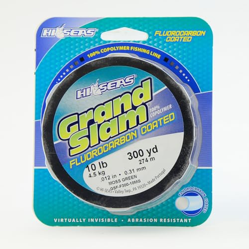 HI-SEAS Grand Slam Fluorocarbon Coated Fishing Line - color: Moss Green, size: 10 lb / Filler Spool