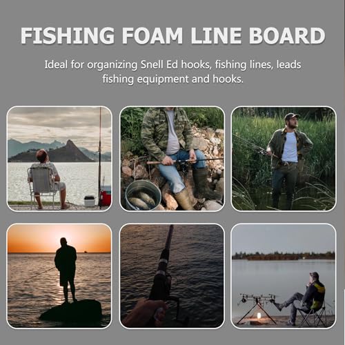 10Pcs Fishing Line Board Spools Sponge Wrapped Wire Winding Boards with 5 Slots Lightweight Quick Dry for Organizing Fishing Hooks Leaders 4.72X1.96X0.23In