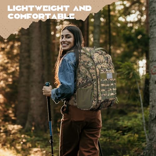 Maelstrom Tactical Backpack for Men, Water Resistant 40L Military Bag | Molle System, 900d Polyester, Laptop Pocket, Load Compression, Tripod Straps, For Hunting, Travel, Hiking,Gym, Camping - color: D.camouflage Green