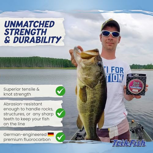 TrikFish Fluorocarbon Fishing Line – Fluoro Fishing Line for Freshwater & Saltwater Fishing – Ultra Strong, Virtually Invisible Underwater, and Smooth Casting – Premium Clear Fishing Line - size: 1lb Bulk Spool, style: 12lb Test