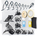KW 55PCS Heavy Double Feet Fishing Surf Spinning Casting Saltwater Line Rod Replacement Guides Repair Kit with Epoxy Gule Set for Rod Building