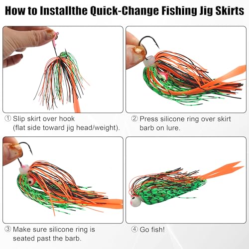 Silicone Jig Skirts Replacement Spinnerbait Skirts Fishing Lure Skirt Quick Change Umbrella Skirt for Spinnerbaits Buzzbaits Bass Fishing Jig Lure Making Supplies, 10/20pcs - color: 20 Packs