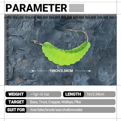 100pcs Soft Silicone Fishing Lures with Hooks, Biomimetic Maggot & Earthworm Dual-Form Bait, Lifelike Artificial Worm Lure for Freshwater/Saltwater Bass Trout Fishing