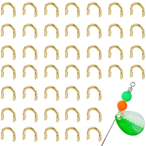 Shaddock Fishing Spinner Clevis Kit, Quick Change Spinner Easy Spin Clevis for Lure Making Spinnerbait Parts Crawler Harness Spinner Supplies Walleye Rig Accessories Freshwater Saltwater - color: Brass-240pcs