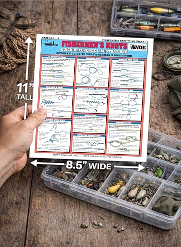 Fishing Knot Tying Chart Set #1-3 - Waterproof Guide to 54 Essential Fishing Knots - Double-Sided & Easy to Read - Great Gift for Beginners | Fishermen's Knots