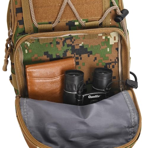 Viriber Tactical Backpack, Waterproof Military Cross-body Molle Sling Shoulder Backpack Chest Bag for Outdoor Every Day Carry Camouflage A - color: Camo a