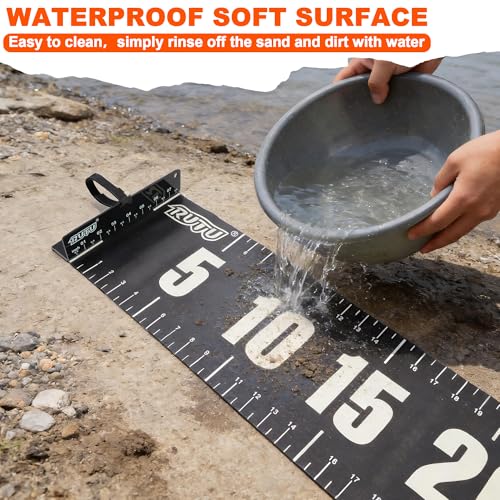 RUTU 53" Fish Ruler Glow in The Dark, Waterproof Fish Measuring Board, Foldable Fish Measuring Tape for Boats, Kayaks, Rafts and Outdoor Fishing, 53x8 inch, Glow-in-the-Dark Night Use - size: 53X8in Glow