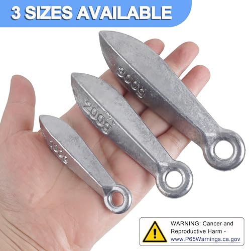 Bank Sinkers Fishing Weights for Saltwater Bullet Surf Fishing Accessories, Catfish Sinkers Bottom Rig Saltwater Fish Tackle - size: 10.5oz-300g-2pcs