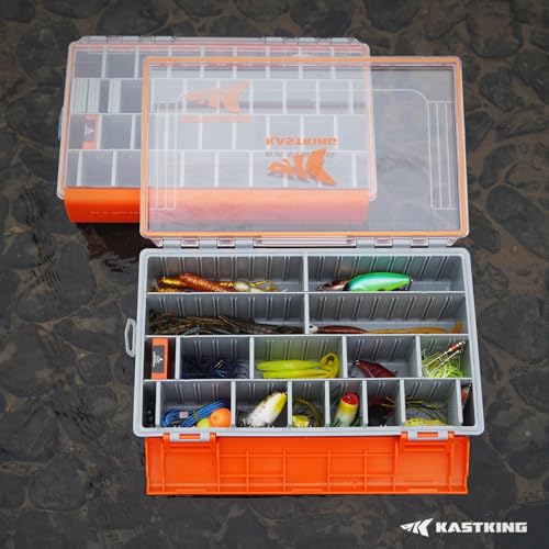 KastKing HyperSeal Waterproof Tackle Box, 3700 Deep Tackle Trays, Fishing Tackle Box Organizer With Removable Dividers, Fishing Gear & Fishing Accessories Storage, 1 Pack - size: 3700 Deep(1 Pack with compartment)