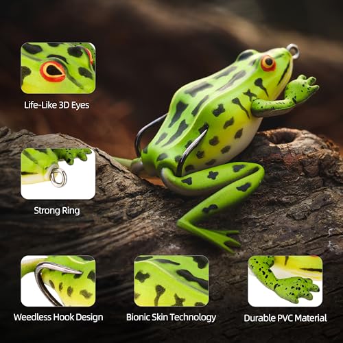 Soft Frog Lures, Topwater Swimbaits for Bass Fishing, Realistic PVC Design, Weedless Hooks, Perfect for Freshwater & Saltwater, Effective Fishing Lures for Pike & Snakehead - style: 4pcs-style D