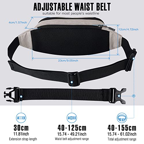 WATERFLY Fanny Pack Waist Bag: Small Hip Pouch Bum Bag Fannie Pack Phanny Fannypack Waistpack Bumbag Beltbag Sport Slim Fashionable for Jogging Hiking Hiker Woman Man - color: Beige