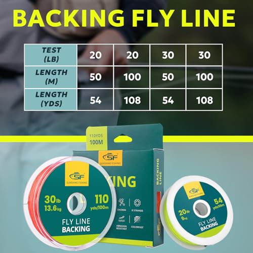 SF Fly Fishing Backing Line Braided Trout Line - color: White&Black-100m-New, size: 20LB 100m/108yds