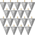 Shimeyao 18 Pieces Pyramid Sinkers Fishing Weights Triangle Fishing Sinkers Rig Pyramid Sinker for Ocean Saltwater Surf Bass Casting Gear Tackle - size: 6 oz