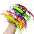 Squid Swimbait Fishing Lures - Tail Octopus Jig Head Glow Soft Plastic Lures - Trout Bass Fishing Baits Kit - color: A-octopus fishing jig 5pcs 5.51in/1.41oz