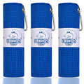 Microfiber Fishing Towels with Clip, Waffle Pattern for Effective Cleaning of Fishing Gears or Dirty Hands, 16” x 16”, Camping Towels, Hiking Towels, Pack of 3 (Blue) - color: Blue