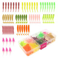 68pcs Fishing Topwater Lures Kits Mixed Artificial Baits Tackle Box, Soft Plastic Fishing Lures Baits Including Soft Worm Centipede for Bass Trout Walleye
