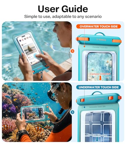 TORRAS IPX8 Waterproof Phone Pouch Floating, Underwater Screen Touchable, Water Proof Case with Lanyard for iPhone 17 Pro Max 16 S26, Cellphone Dry Bag Cruise Essentials 7.0 inch, Glacier Sprint - color: 1 Pack-Glacier Sprint