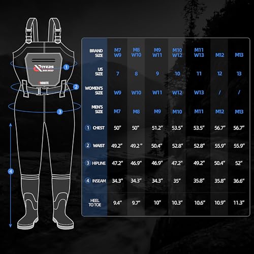 Upgraded 210D Nylon Chest Waders with Boots - Waterproof PVC Fishing & Hunting Waders for Men, Breathable Wading Gear - color: Brown