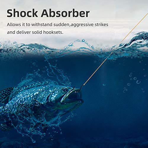 RUNCL PowerMono Fishing Line, Ice Monofilament Fishing Line 300/500/1000Yds - Ultimate Strength, Shock Absorber, Suspend in Water, Knot Friendly 3-35LB, Low & High-Vis Available, Gift Decoration - color: Gold, size: 8LB（300Yards）