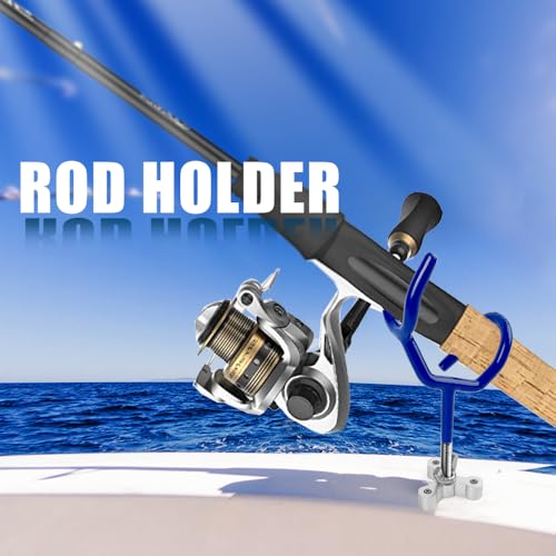 20 Degree Boat Fishing Rod Holder PVC Coated Steel Wire Pole Holders for Boats Anglers - color: Blue