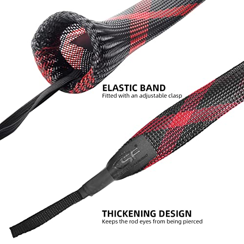 SF Fishing Rod Sock Fishing Rod Sleeve Rod Cover Braided Mesh Rod Protector Pole Gloves Fishing Tools for Spinning Fishing Rod,Casting Rod,Musky Rod, Ice Rod, Fly Rod, Spey Rod - color: 6pcs-fit Casting Rod-six Colors, size: Fit Casting Rod 6-1/2 FT to 7-