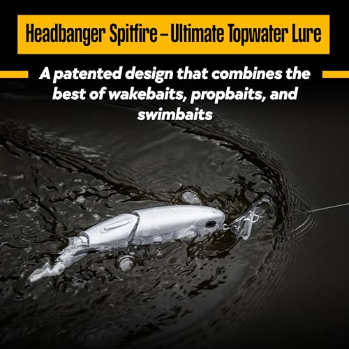 Headbanger Spitfire Topwater Fishing Lure (4-1/2" & 6-1/2") - color: Pearl White, size: 4-1/2"