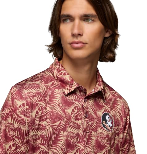 Columbia Men's Collegiate Super Terminal Tackle Polo - color: Fsu - Cabernet Roosters, size: X-Large