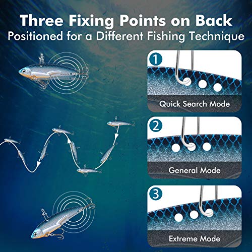 TRUSCEND Vibespinner Easy Catch Fishing Lures with BKK Hooks, Tail Spinner Baits with 4 Actions, Vibrating Swimming Flashing & Jigging for More Bites, Spoon Lures for Bass Trout Crappie Walleye Pike - color: C4-0.4oz-2.4"