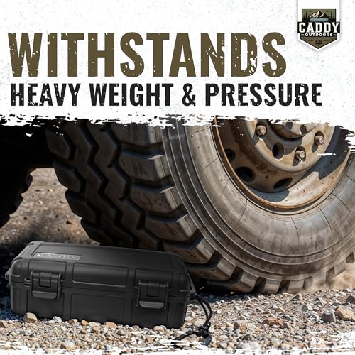 Waterproof Storage Case 1.2 L Capacity – Heavy-Duty Gear Box with Foam, Carabiner & Lanyard – Crushproof, Airtight Outdoor Container for Camping, Hiking, Fishing - color: Black