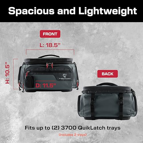Evolution Fishing Largemouth 3.0 3700 Tackle Bag - Patent Pending Modular Pop Out Pockets, Molded Bottom, Includes Quicklatch Tackle Tray, Plier Holster, Heavy Duty Fishing Storage Bag