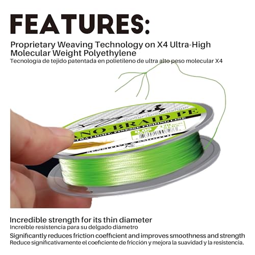 Ultra Slim Braided PE Fishing Line, Strong Knot Strength, Deign for Ultra Light Freshwater Fishing, Come with 3lb Test or 5lb Test, 170Yds Each Spool - color: Fluo Green, size: 0.05mm-5Lbs