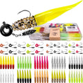Crappie Lures Underspin Jigs Heads Worms Baits Kit, 110, 80 Pcs Crappie Fishing Jig Heads Soft Plastic Grub Swimbait for Panfish Bluegill Bass Trout Freshwater Saltwater