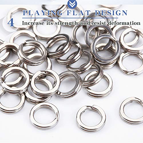 Fishing Swivel Fishing Split Rings High Strength Heavy Duty Fishing Lures Ring Chain Connector Fishing Lure Tackle Set