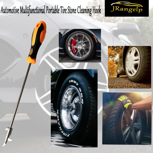 Automotive Tire Stone Cleaning Hook Multifunctional Portable Tire Stone Removal Tool Stainless Steel Car Tyre Protector Repair Tool Wheel Cleaning Tool with Screwdriver