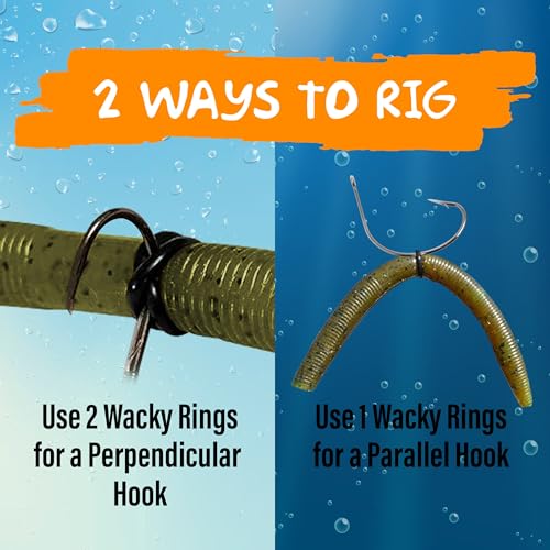 Reaction Tackle Wacky Rig Tool and O-Rings for Soft Plastic Worms, Bass Fishing Wacky Rig and Neko Rig Stick Bait Setup for Largemouth and Smallmouth - color: 125 ea color O-rings (750 Total)