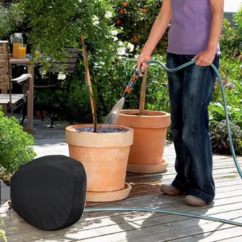 Hose Reel Cover, Waterproof UV Resistant Hose Covers for Outside, Outdoor Hose Cover with Drawstring Storage Bag, Retractable Garden Hose Reel Cover for Winter Yard Lawn