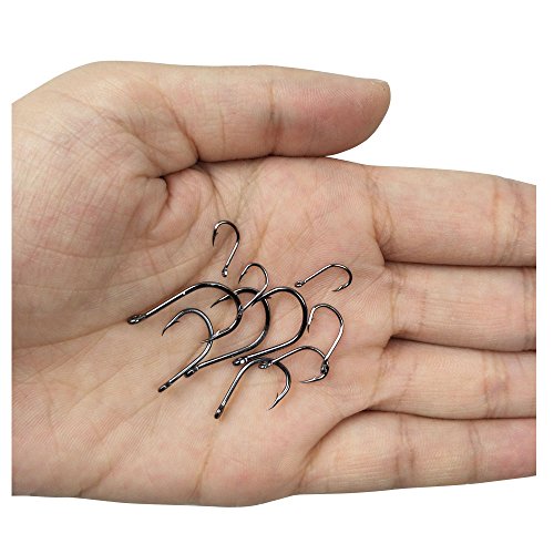 300pcs Small Fishing Hooks Black High Carbon Fishing Hooks Set 6 Sizes with a Plastic Box - color: 500pcs Gold