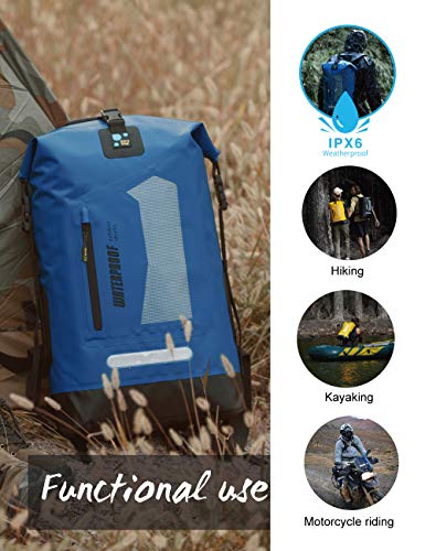 IDRYBAG Waterproof Backpack for Men 20L/30L/40L, Floating Dry Bag Kayak, Dry Backpack Hiking - color: Blue, size: 20L
