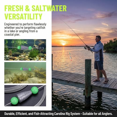 5Pcs Fishing Rigs for Trout Catfish Perch 12 Inch Steel Leader Lines with Fishing Weight 1/4oz Swivels Freshwater Saltwater Pre-Rigged Hooks for Limb Lines Metal Catfishing Finder Gear