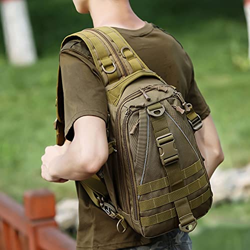 ACEXIER Tactical Chest Bag Camping Multi-Color Shoulder Sling Bag Fishing Hiking Backpack Outdoor Rucksack - color: Green
